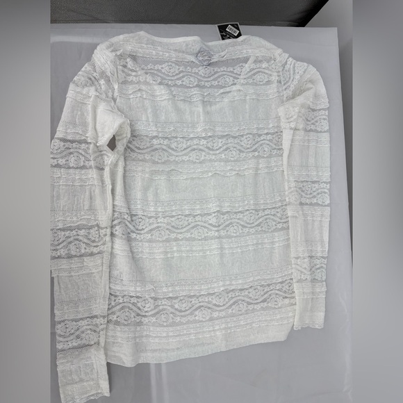 BLANC du NIL Lace‎ Ruffled White Long-sleeve - Picture 2 of 3